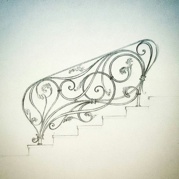 Кованые перила для лестниц эскизы