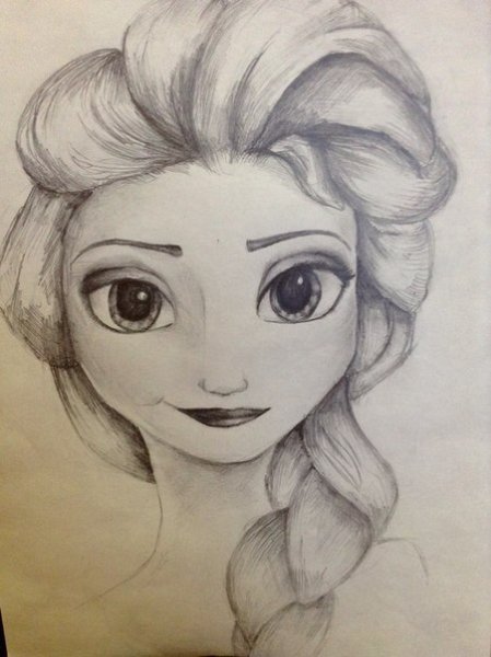 Эльза карандашом для срисовки