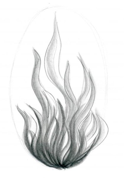 Пламя рисунок карандашом