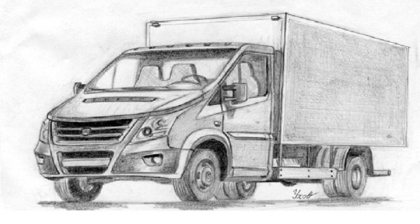 Газель Некст рисунок сбоку