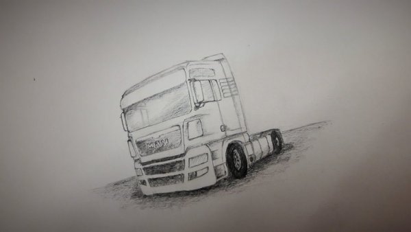 Грузовики рисование ман