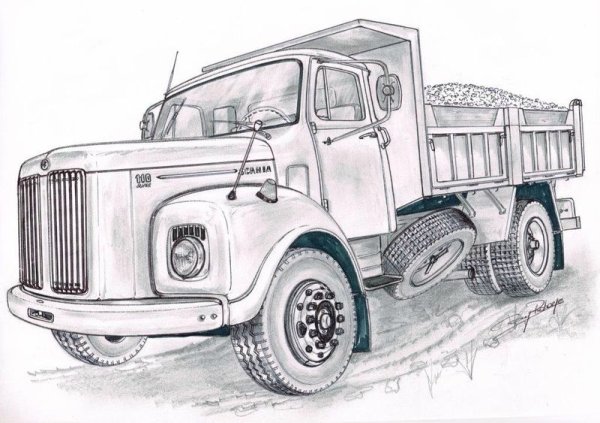 Грузовик арт набросок