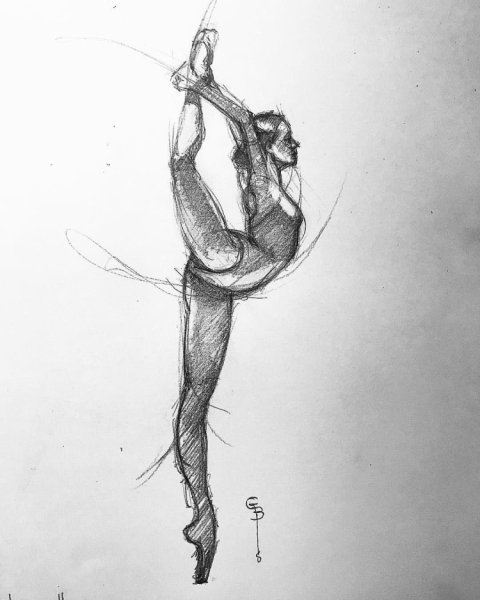 Рисунок балерины для срисовки