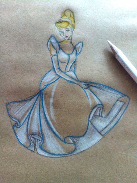 Золушка рисунок карандашом