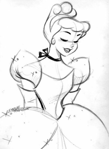 Золушка рисунок карандашом для срисовки