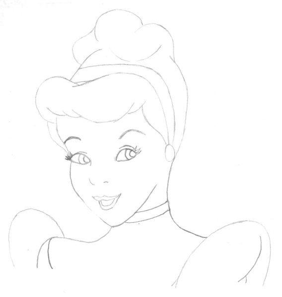 Портрет Золушки карандашом