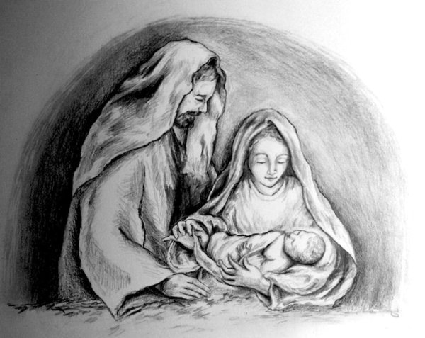 Рождение Христа картинки карандашом