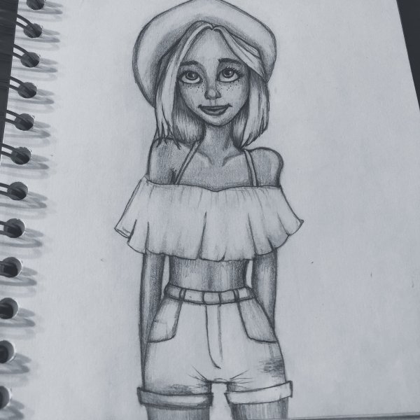 Портрет Насти Кош карандашом