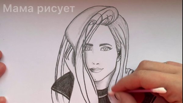 Портрет Насти Кош карандашом