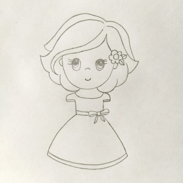 Рисунок девочки карандашом легко для детей