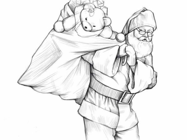 Новогодние рисунки карандашом