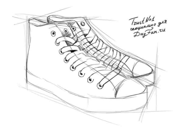 Кеды карандашом