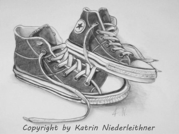 Кеды набросок карандашом