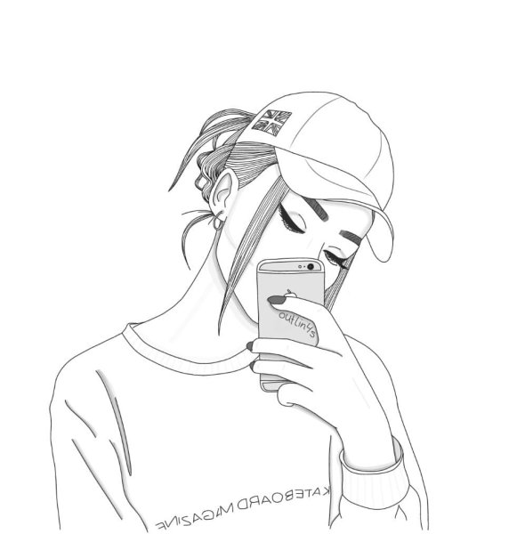 Рисунки для распечатки девушки