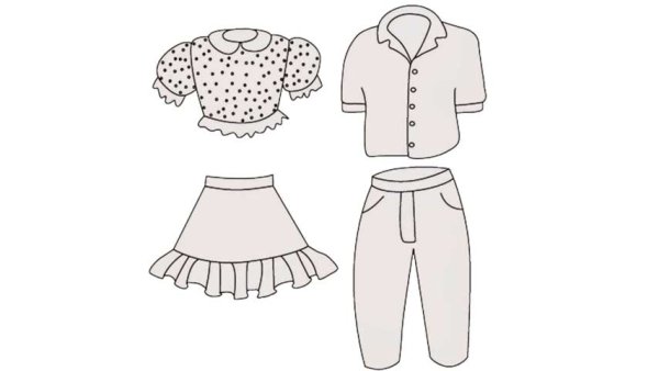 Летняя одежда карандашом