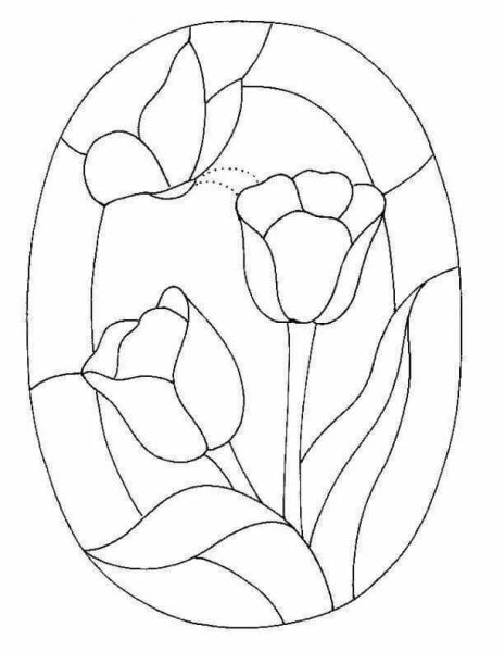 Трафарет для витража на стекле абстракция