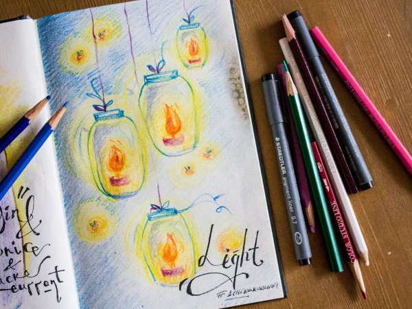 Скетчбук для рисования цветными карандашами