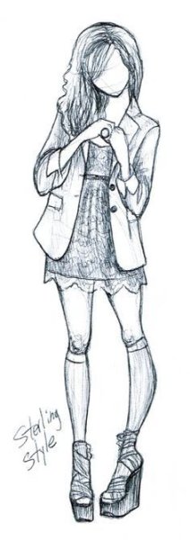 Одежда карандашом