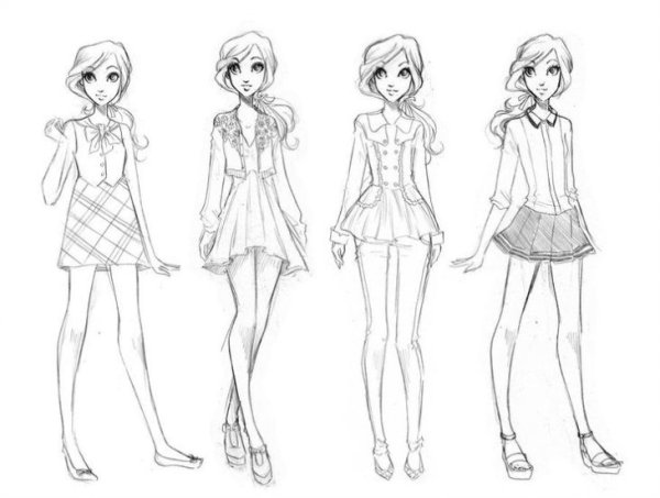 Повседневный стиль эскиз