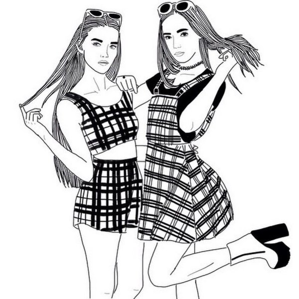 Раскраски для девочек подруги