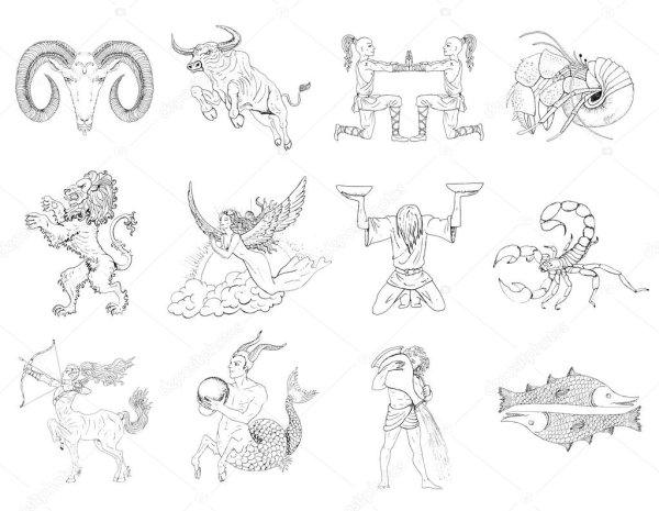 Знаки зодиака рисунки карандашом