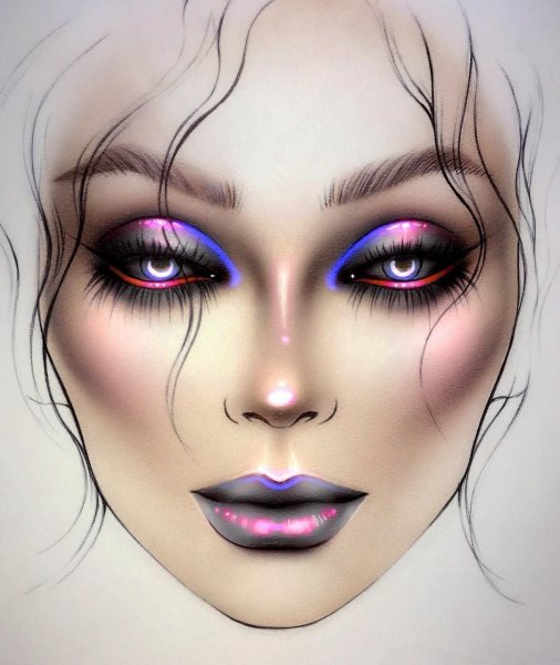 Фэшн иллюстрации макияж