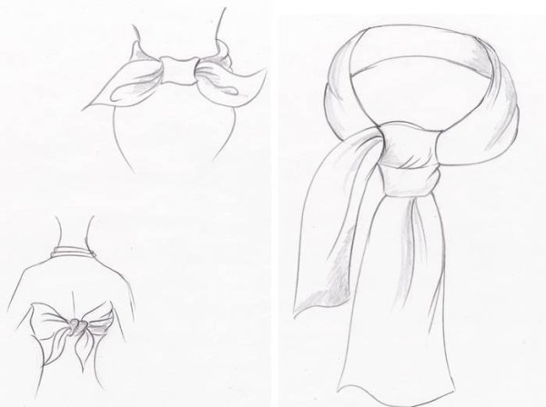 Шарф на шее референс