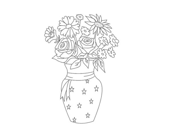 Раскраска букет цветов
