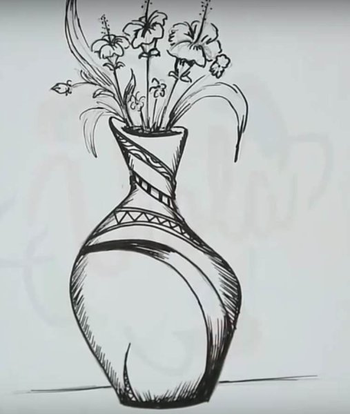 Рисунок вазы с цветами
