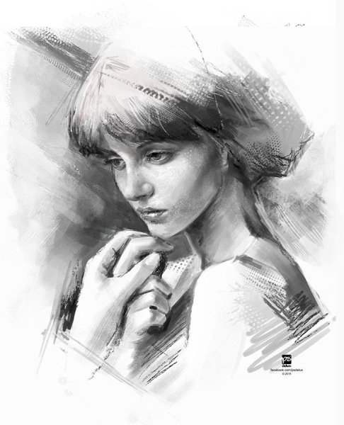 Портрет девушки карандашом