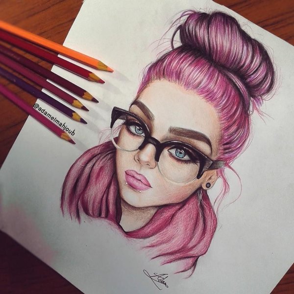 Нарисовать девушку цветными карандашами