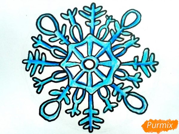 Снежинка для малышей рисование