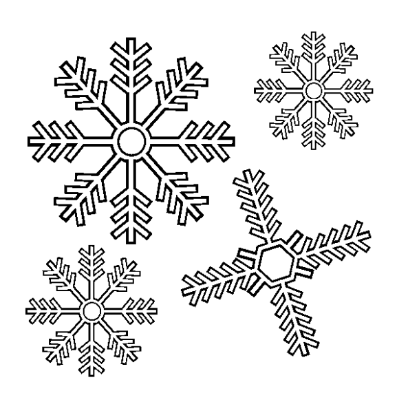 Новогодние снежинки для раскрашивания