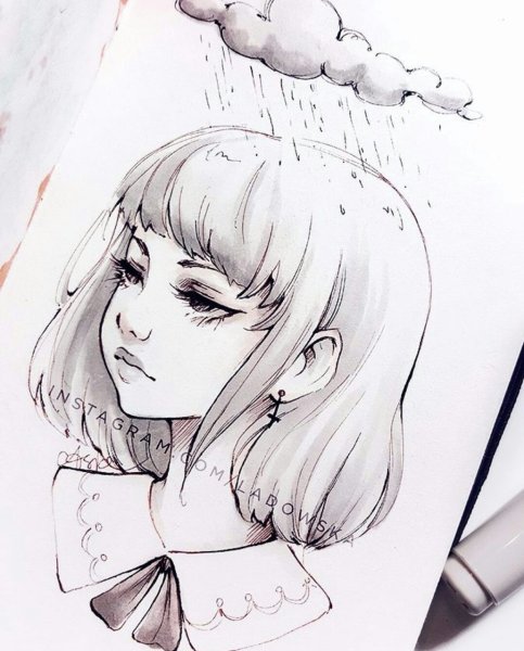 Аниме карандашом для скетчбука