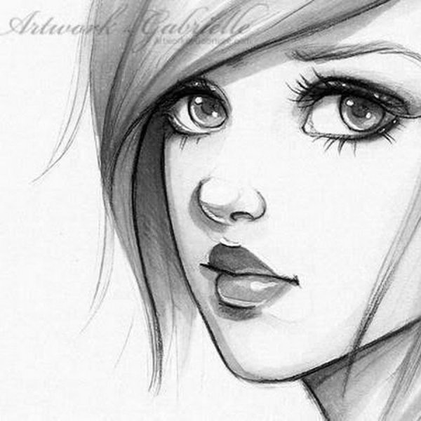 Рисунок девушки карандашом