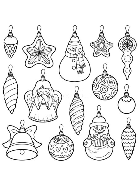 Трафареты елочных игрушек для детей