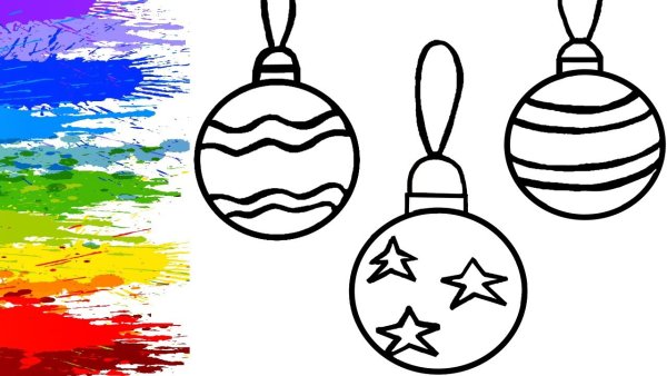 Новогодние шары трафарет