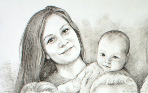 Рисунок мамы для срисовки