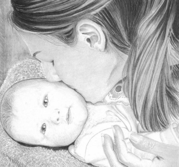 Рисунок для мамы легкий