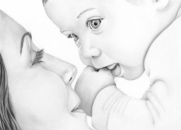 Рисунок на день матери карандашом