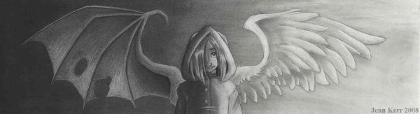 Срисовка ангела и демона