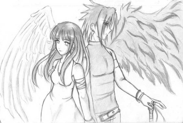Раскраски аниме ангелы и демоны