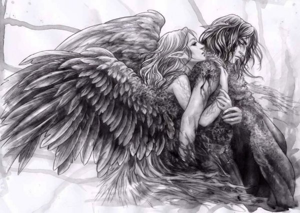 Ангел рисунок карандашом