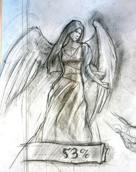 Ангел рисунок карандашом для срисовки