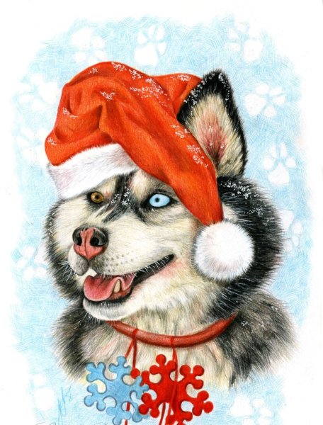 Новогодние рисунки красками