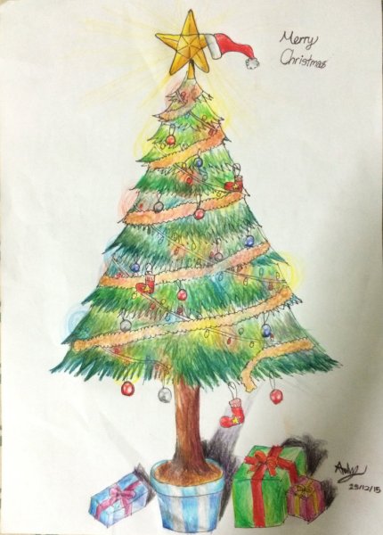 Елка для рисования