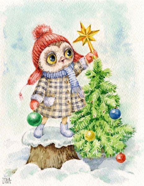 Рисунки на новый год фломастерами