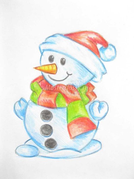 Новый год акварель