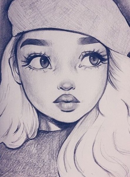 Рисунок девочки карандашом