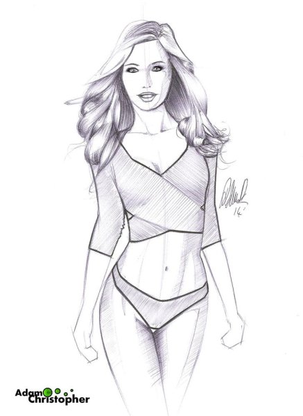 Фигура женщины карандашом